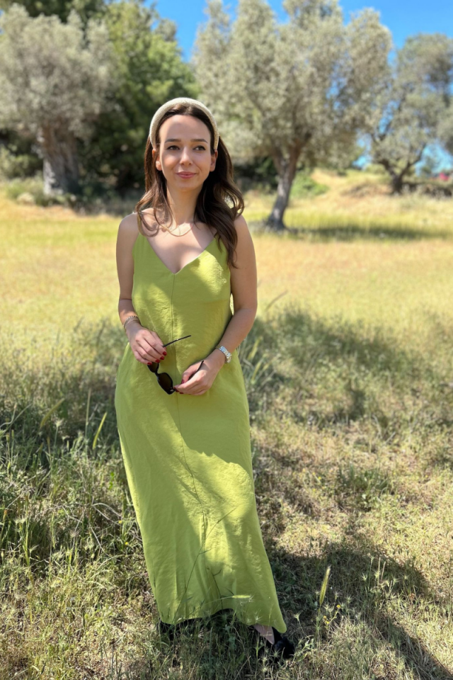 Hafif Kumaş İp Asklılı Elbise