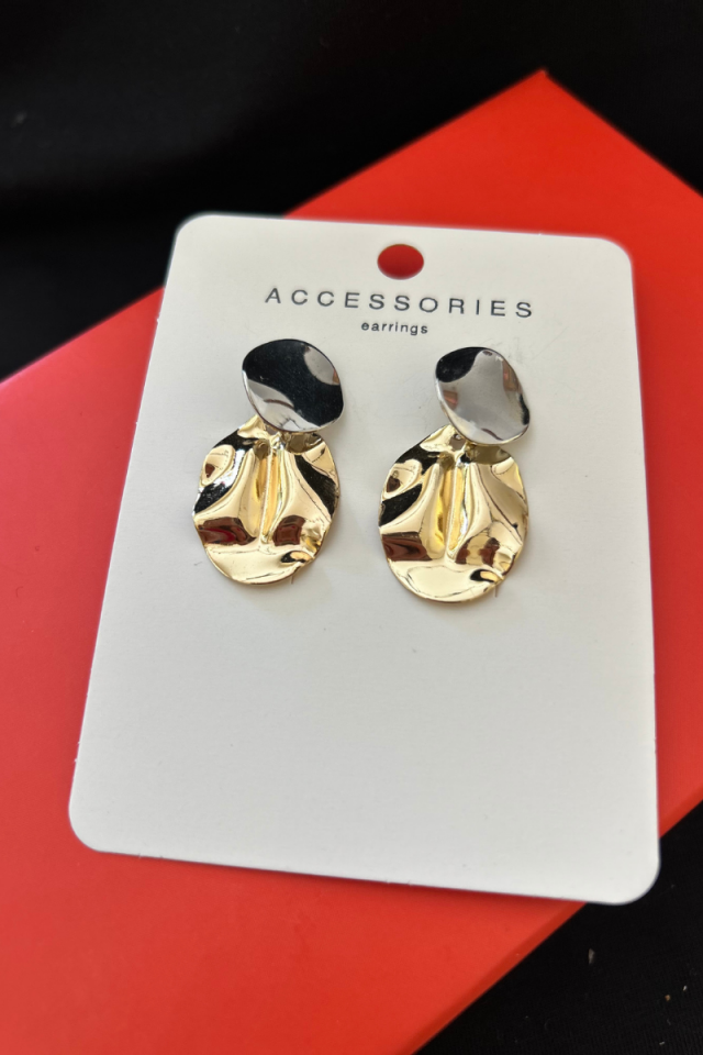 Silver Gold Mixli Küpe