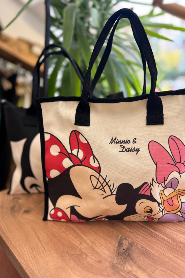 Minnie & Daisy Baskılı Kanvas Çanta