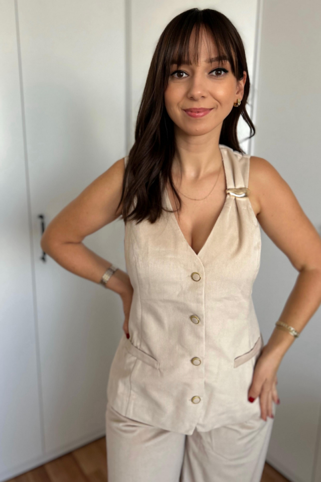 Fitilli Kadife Geniş Paça Pantolon