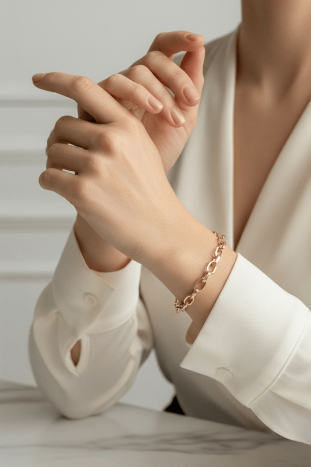 14K Altın Renk Kaplamalı Zincir Bileklik